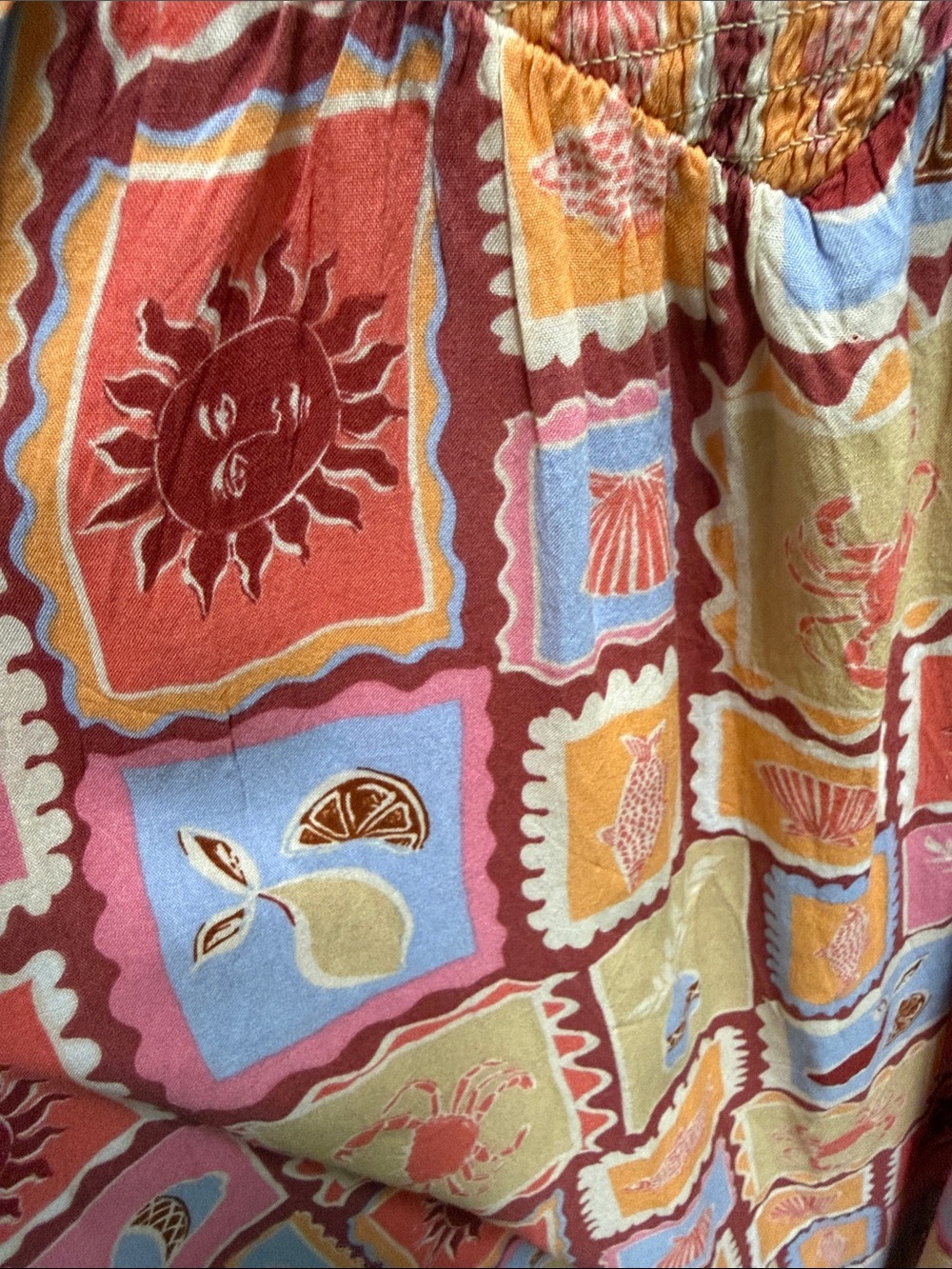 Patrons of Peace Patchwork Maxi Dress in Peach & Lilac - Picture 3 of 4